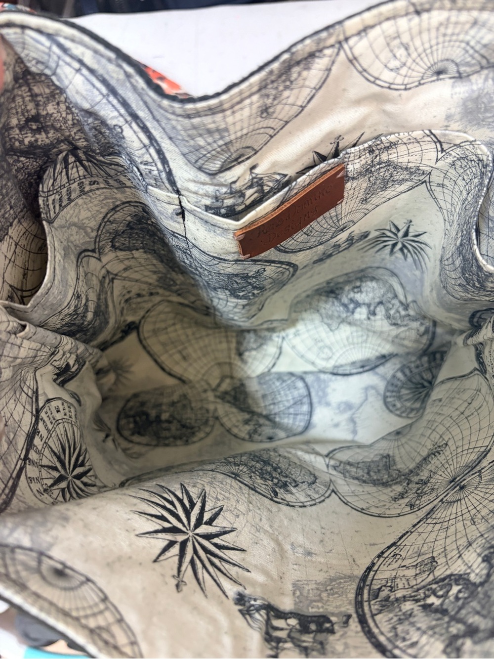RENE DOMINO Artisan Black and White Leather Tote Bag with Calf Hair Front Panel - Picture 7 of 9